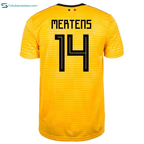 Camiseta Belgica 2ª Mertens 2018 Amarillo